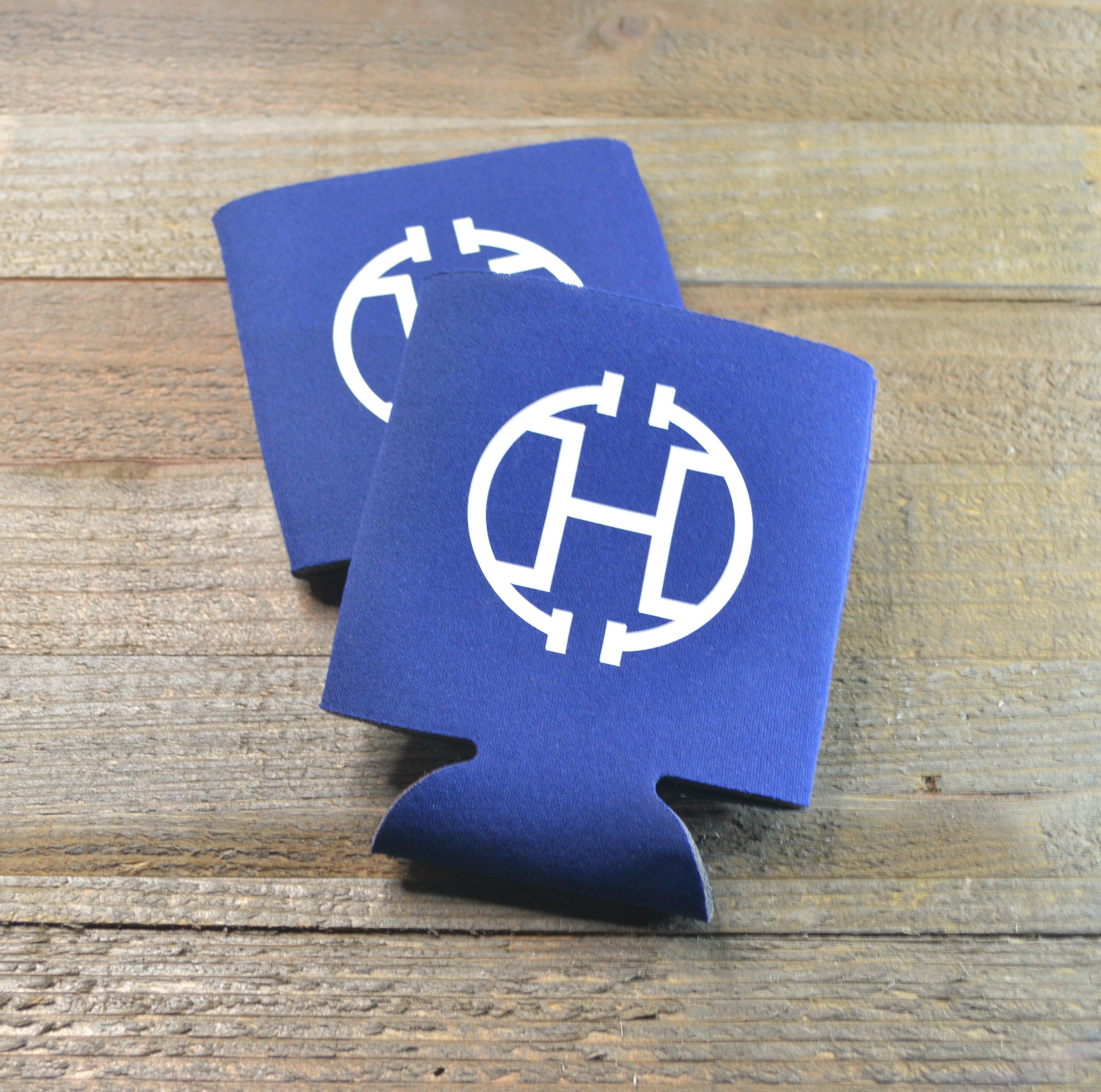 Set of 2 Cattle Brand Can Coolers