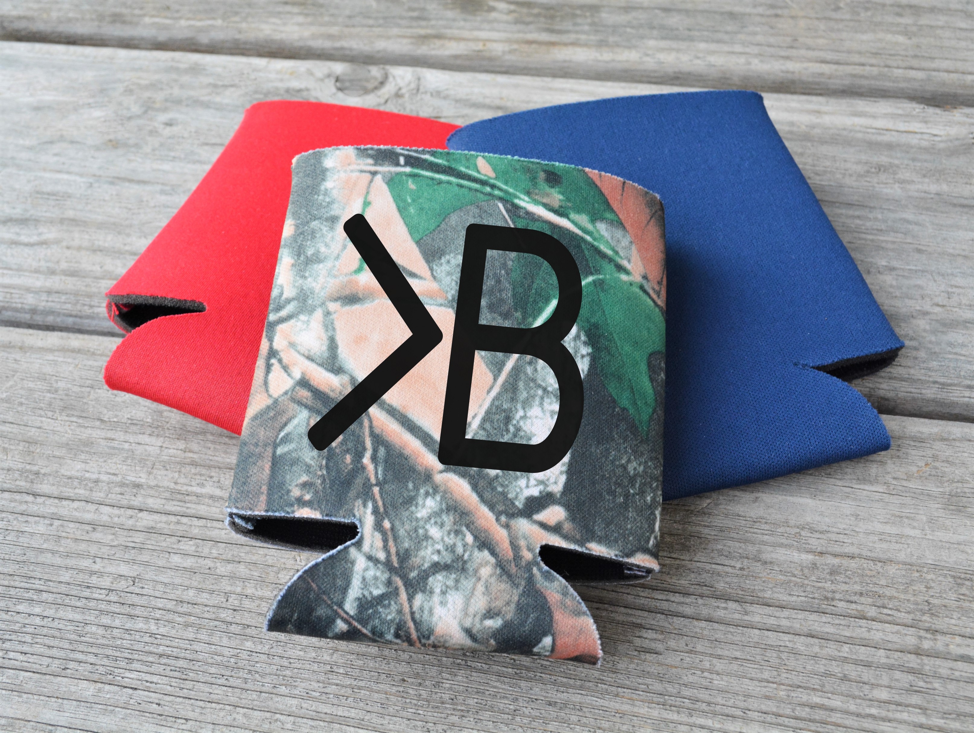 Set of 2 Cattle Brand Can Coolers