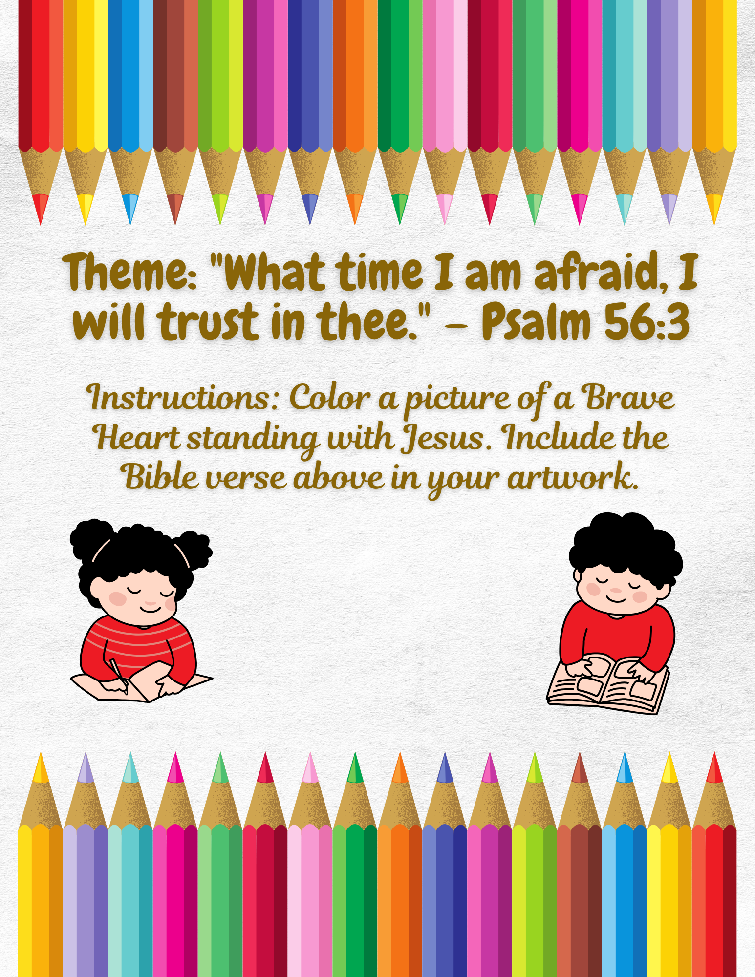 Brave Little Benny’s Coloring Prompt – “When I Am Afraid”