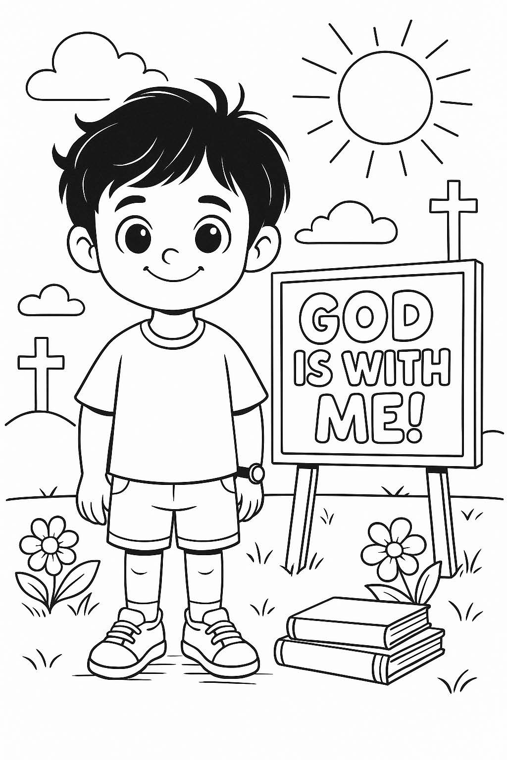 Brave Little Benny’s Coloring Page – “God Is With Me”