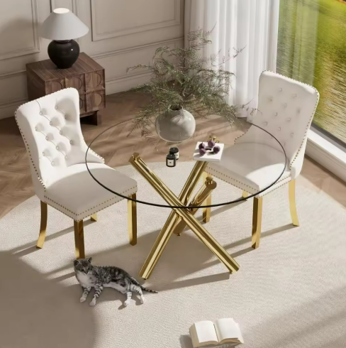 Modern Glass Top Dining Table Set