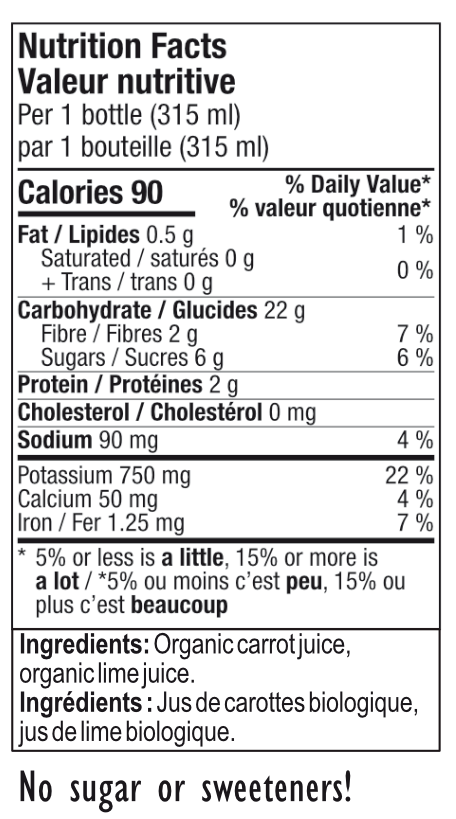 Carrot Lime Splash Organic Juice Blend