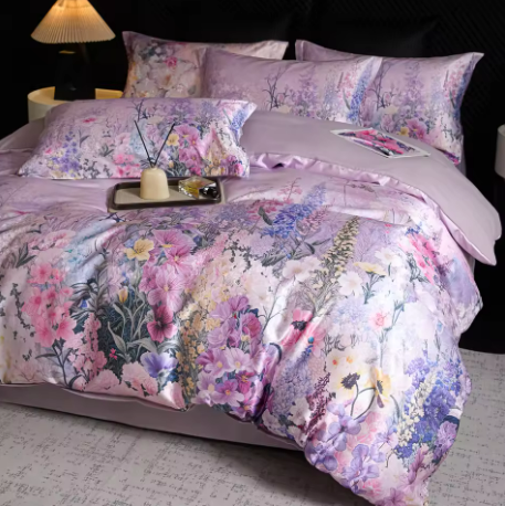 Floral Satin Bedding Set