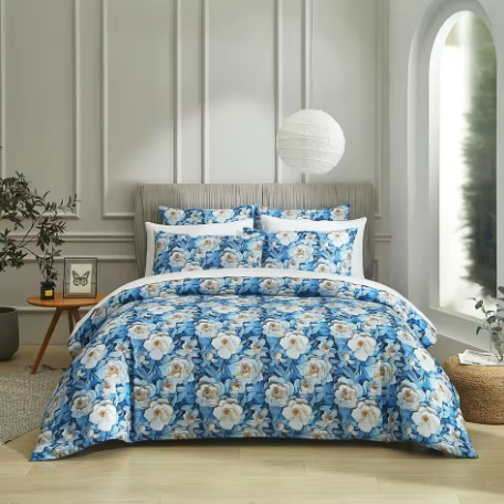 Floral Blue Comforter Set