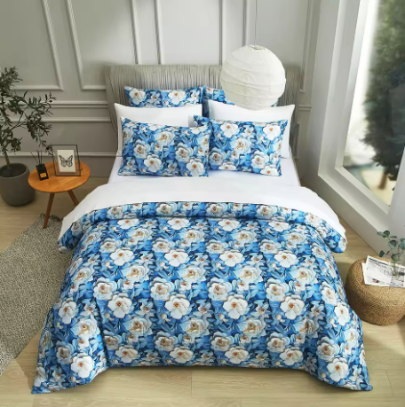 Floral Blue Comforter Set