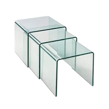 Ziyane - Set of 3 Modern Glass Nesting Tables