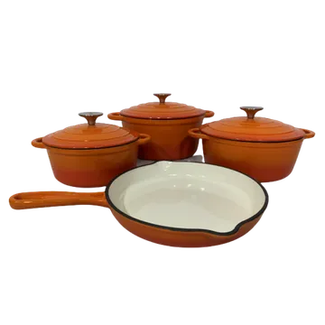 Orange Enamel Cookware Set