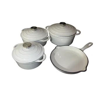White Cast Iron Cookware Set