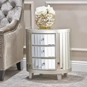 KC Furn - Luxury Oval Mirrored Pedestal