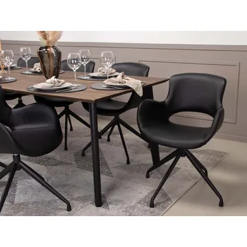 KC Furn - Luna Black Genuine Leather Chair