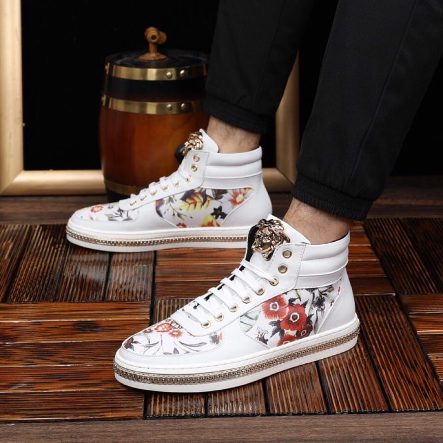 Floral High-Top Sneakers