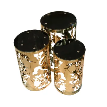 Set of Decorative Cylindrical Pedestal Stands