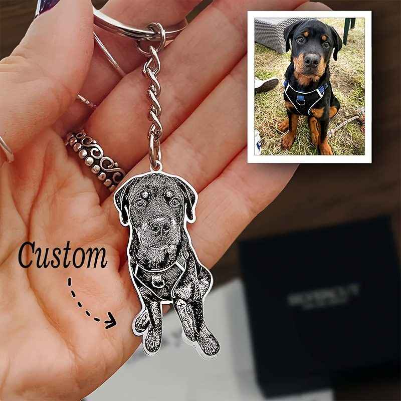 Personalized Pet Dog Memorial Keyring