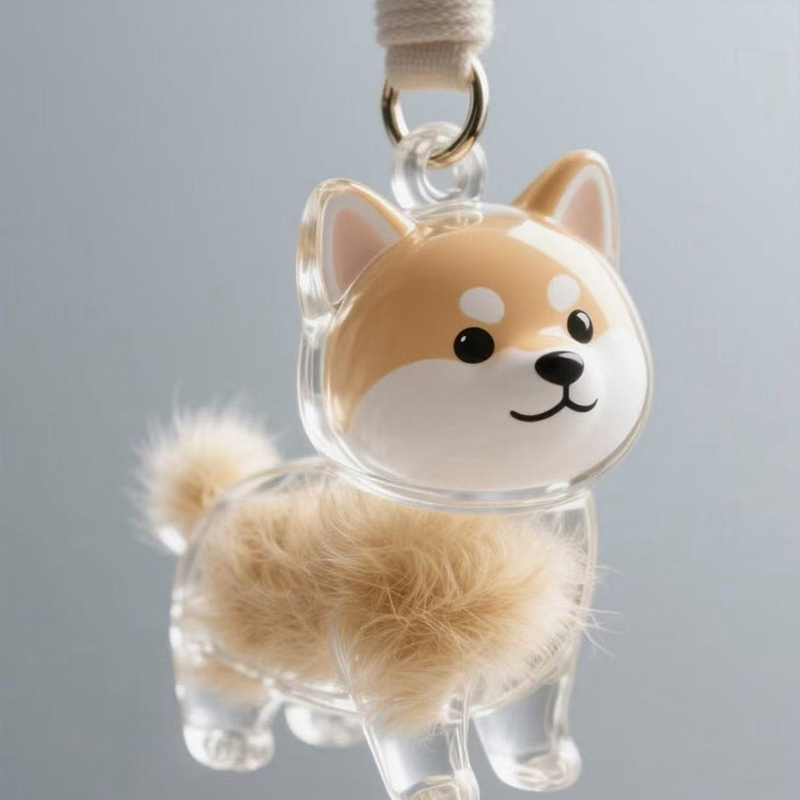 Cute puppy hair storage commemorative pendant