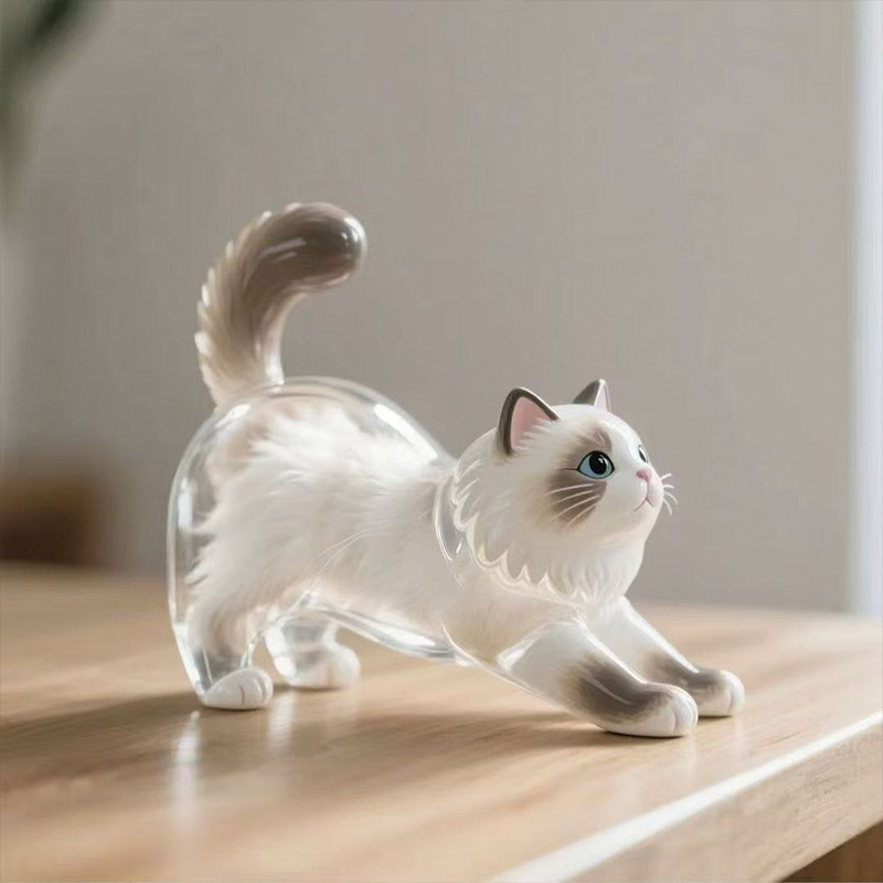Transparent kitten hair storage box pendant gacha