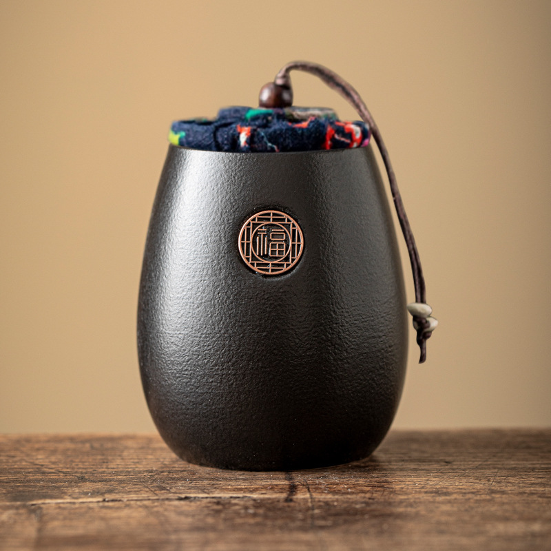 Classic Buddhist lotus and auspicious cloud ceramic pet urn