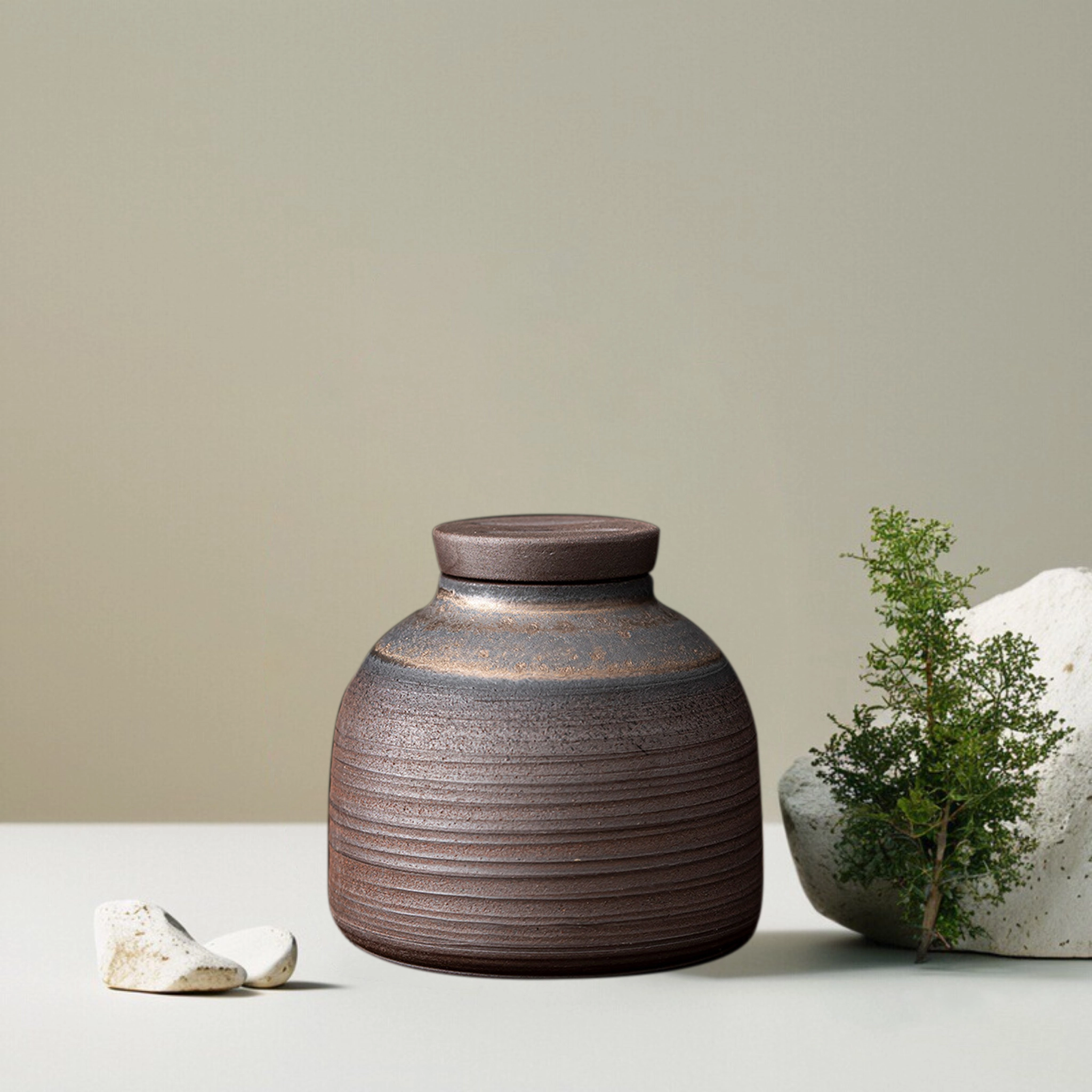 Rough Earthenware Rust Glaze Pet Urn