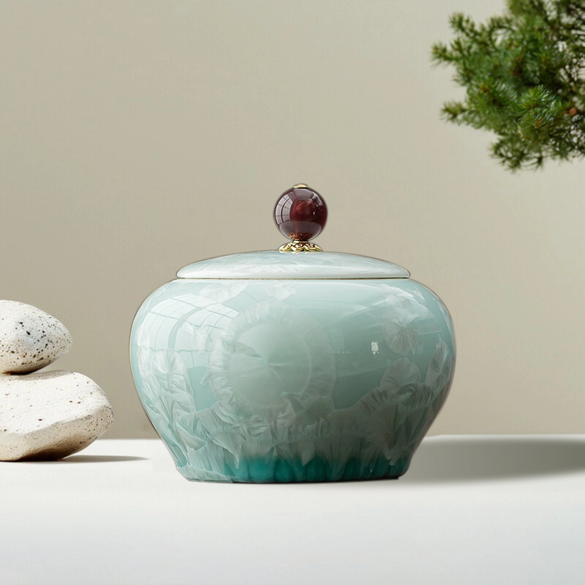 Kiln-changed Glaze Ceramic Pet Urn CT-YB02