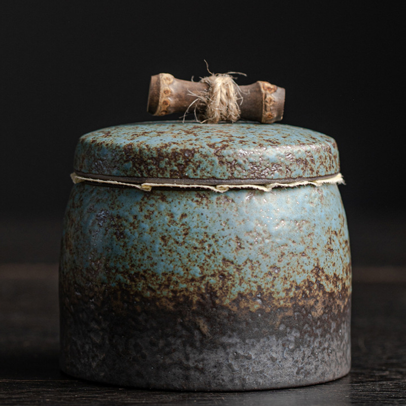 Bamboo Joint Coarse Pottery Memorial Jar