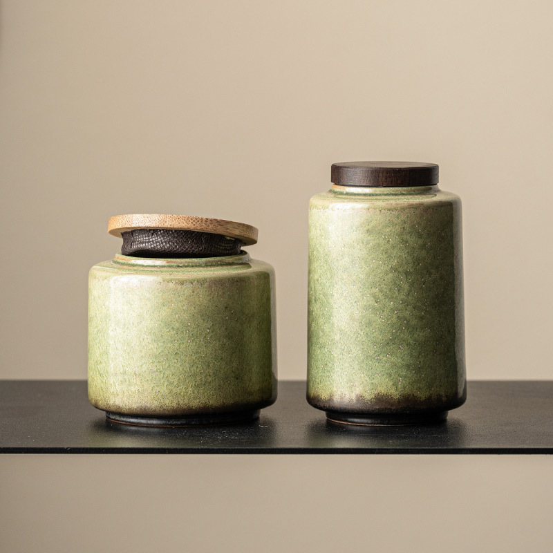 Starry Sky Emerald Green Glaze Pet Urn