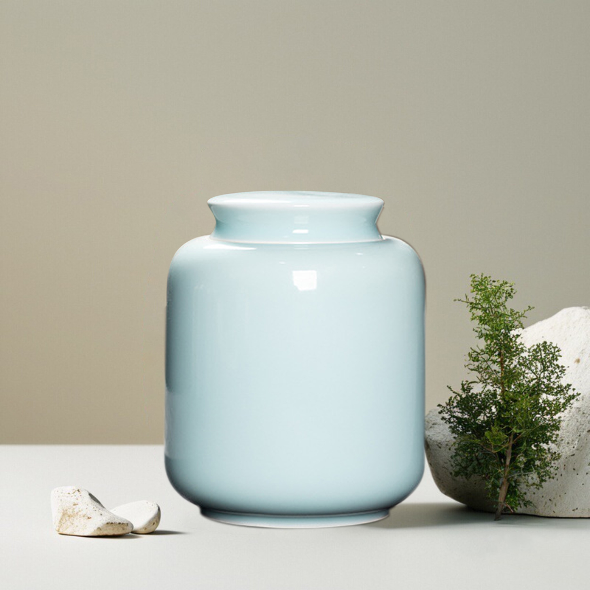 Pink Plum Green Celadon Pet Urn CC-LCP