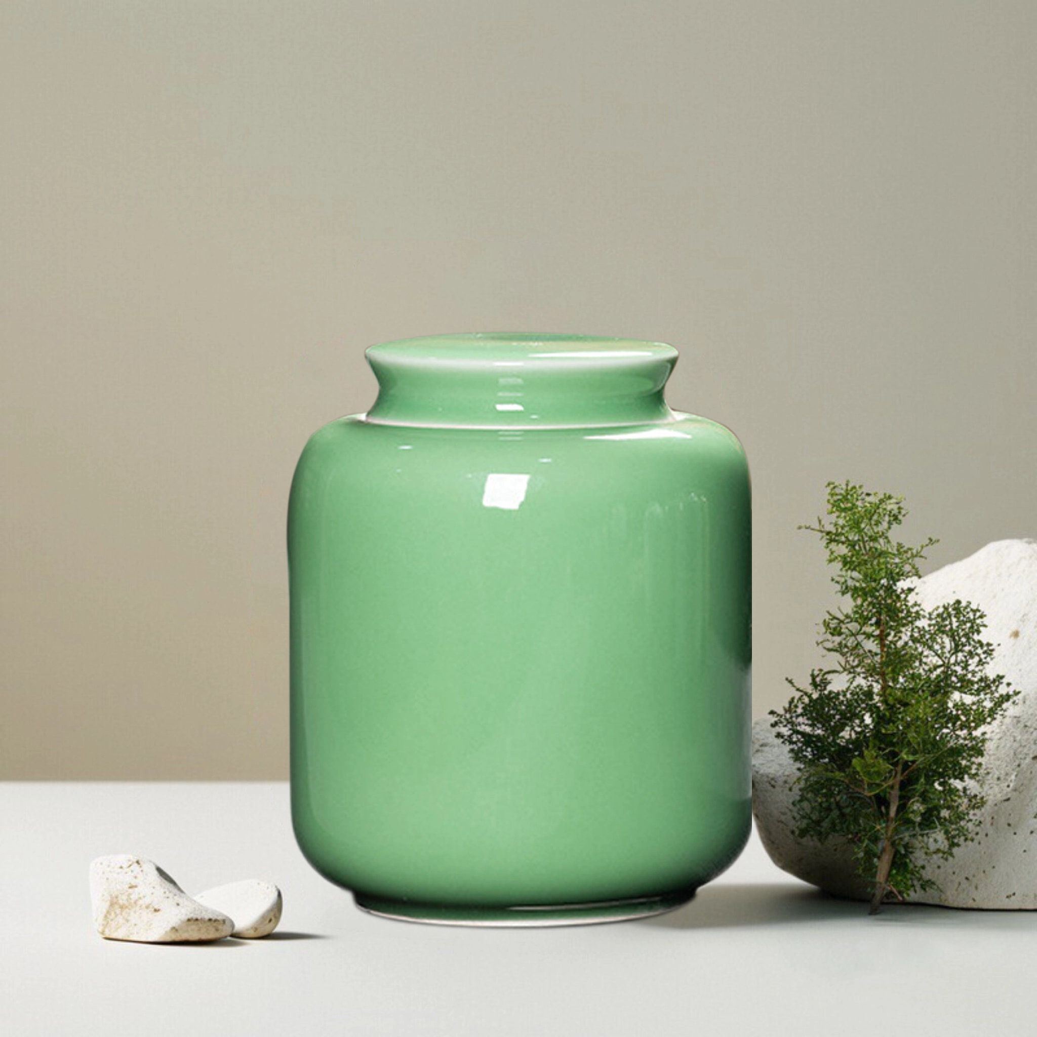 Plum Green Celadon Pet Urn CC-LCP