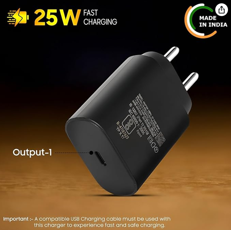 Samsung 25W Fast Charging Adapter with 1M Type C to C Cable