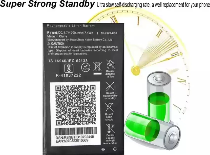 2000 mAh LYF Jio Keypad Phone Battery