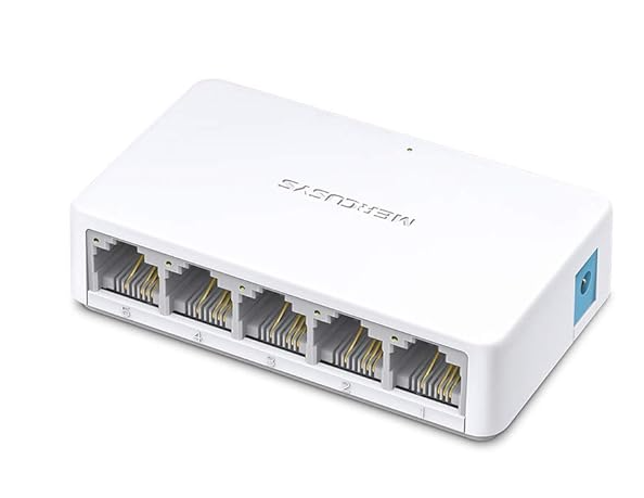 MERCUSYS MS105 5-Port 10/100Mbps Desktop Switch RJ45 Ports HUB with Auto MDI/MDIX Support, Plug and Play, Wired Ethernet Network Expansion, Sleek Ultra-Compact Design