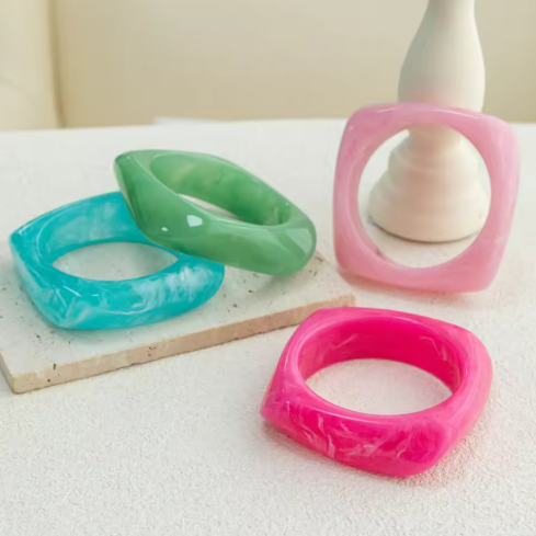 Colorful Resin Bangle Set