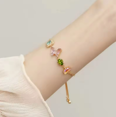 Elegant Multicolor Gemstone Bracelet