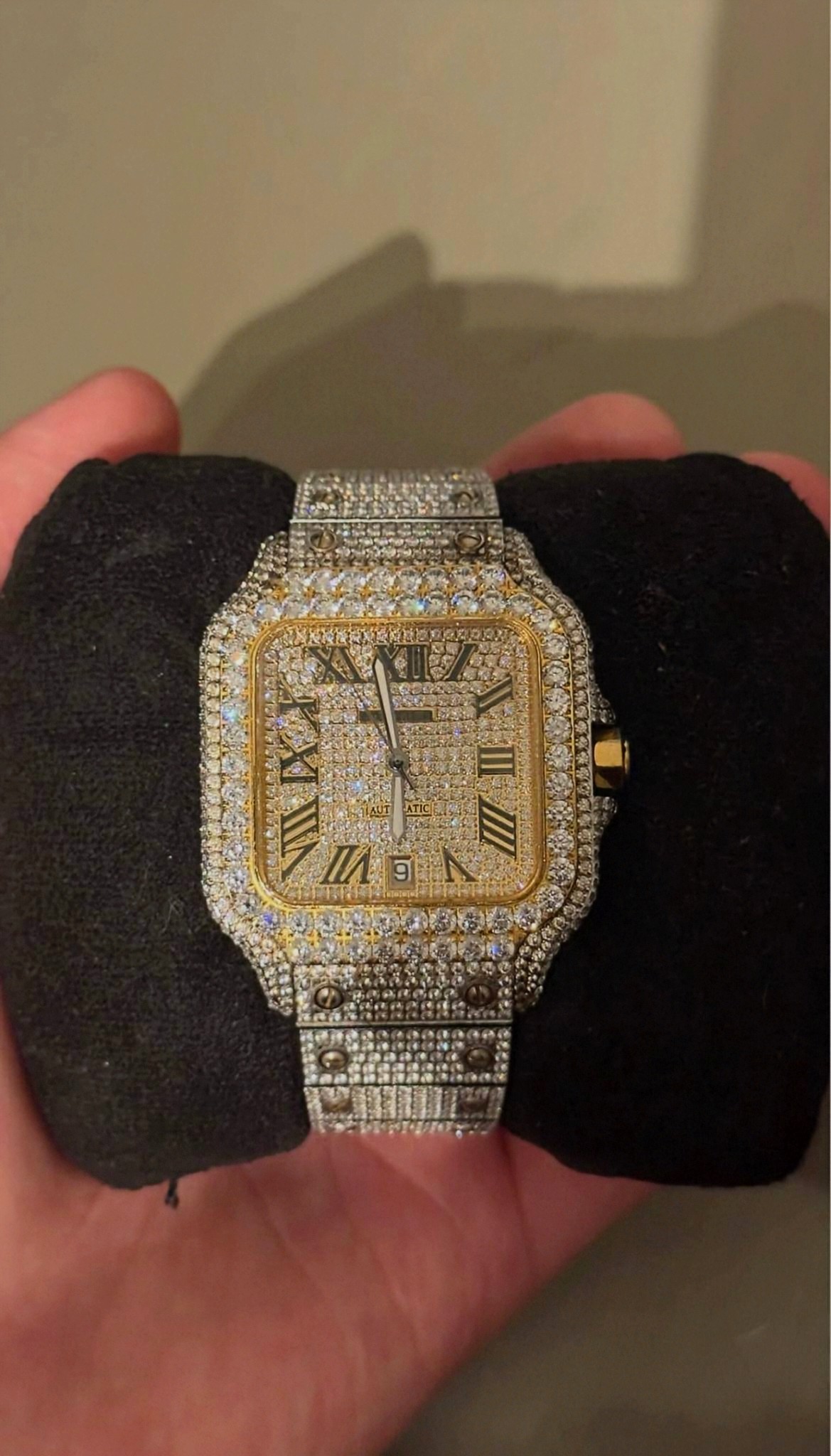 Iced out "Santos de cartier" Inspired watch