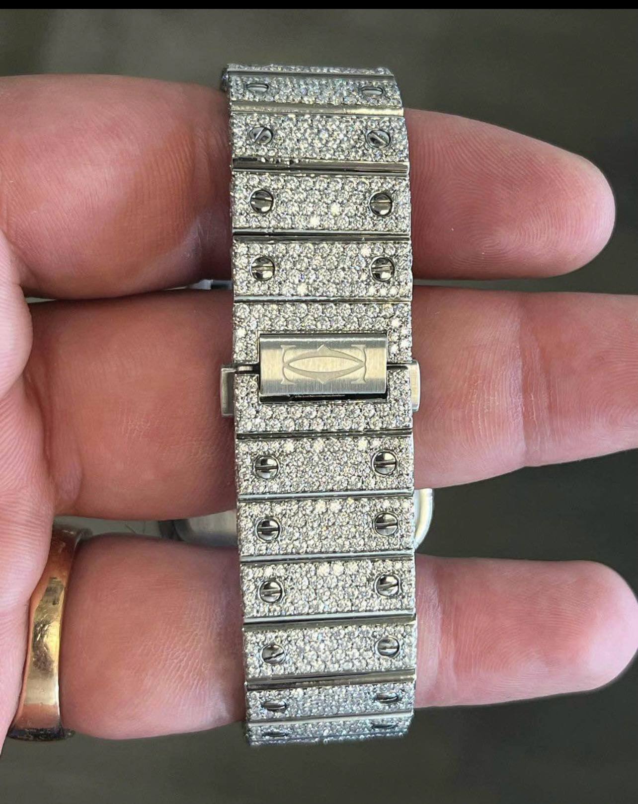 Iced out "Santos de Cartier" Inspired Watch