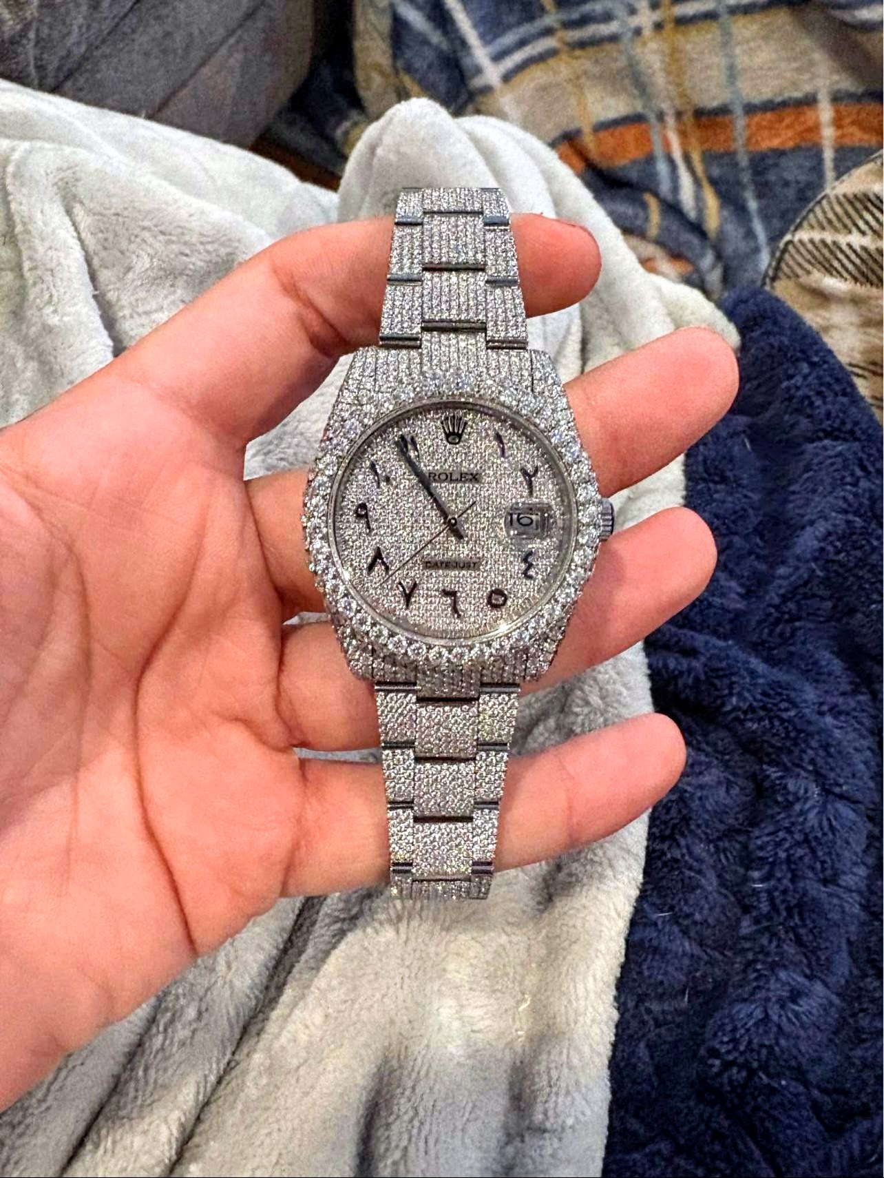 Iced out "Rolex Datejust" inspired watch