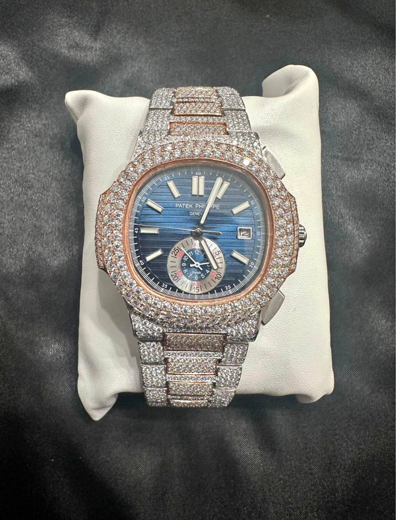 Iced out "philip patek" inspired watch