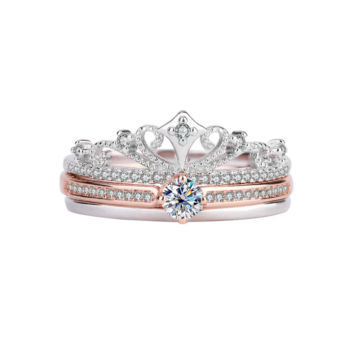 two tone vvs Moissanite versatile ring