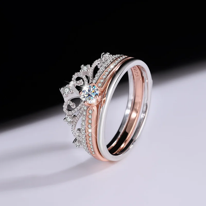 two tone vvs Moissanite versatile ring