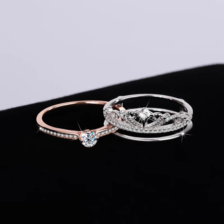 two tone vvs Moissanite versatile ring
