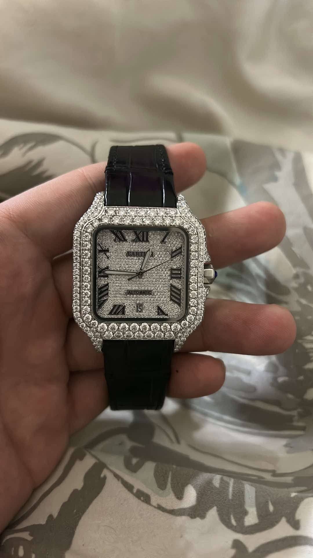 bust down bezel "Santos de Cartier" inspired watch