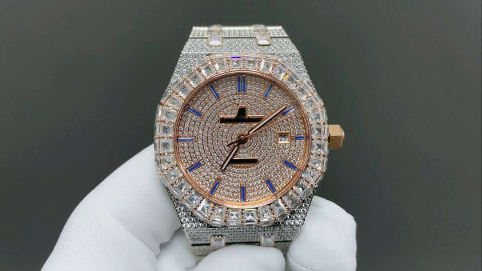 Iced out "Royal Oak AP" inspired watch