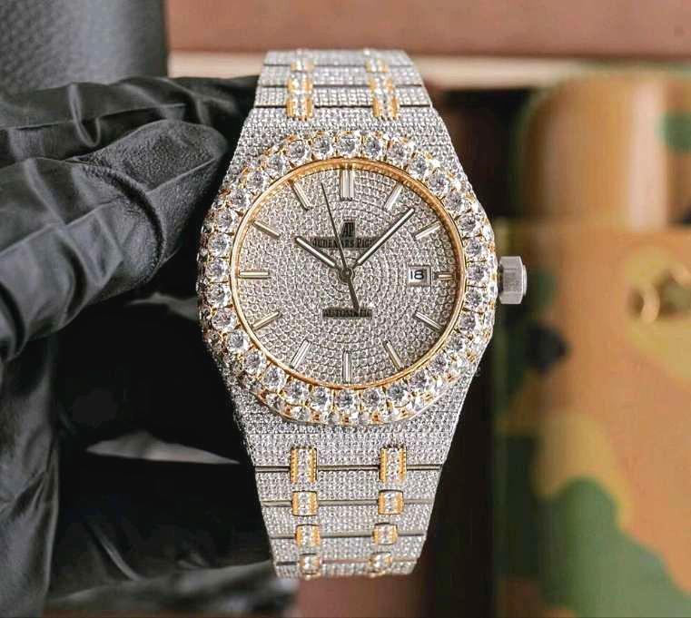 iced out "Royal Oak AP" inspired watch