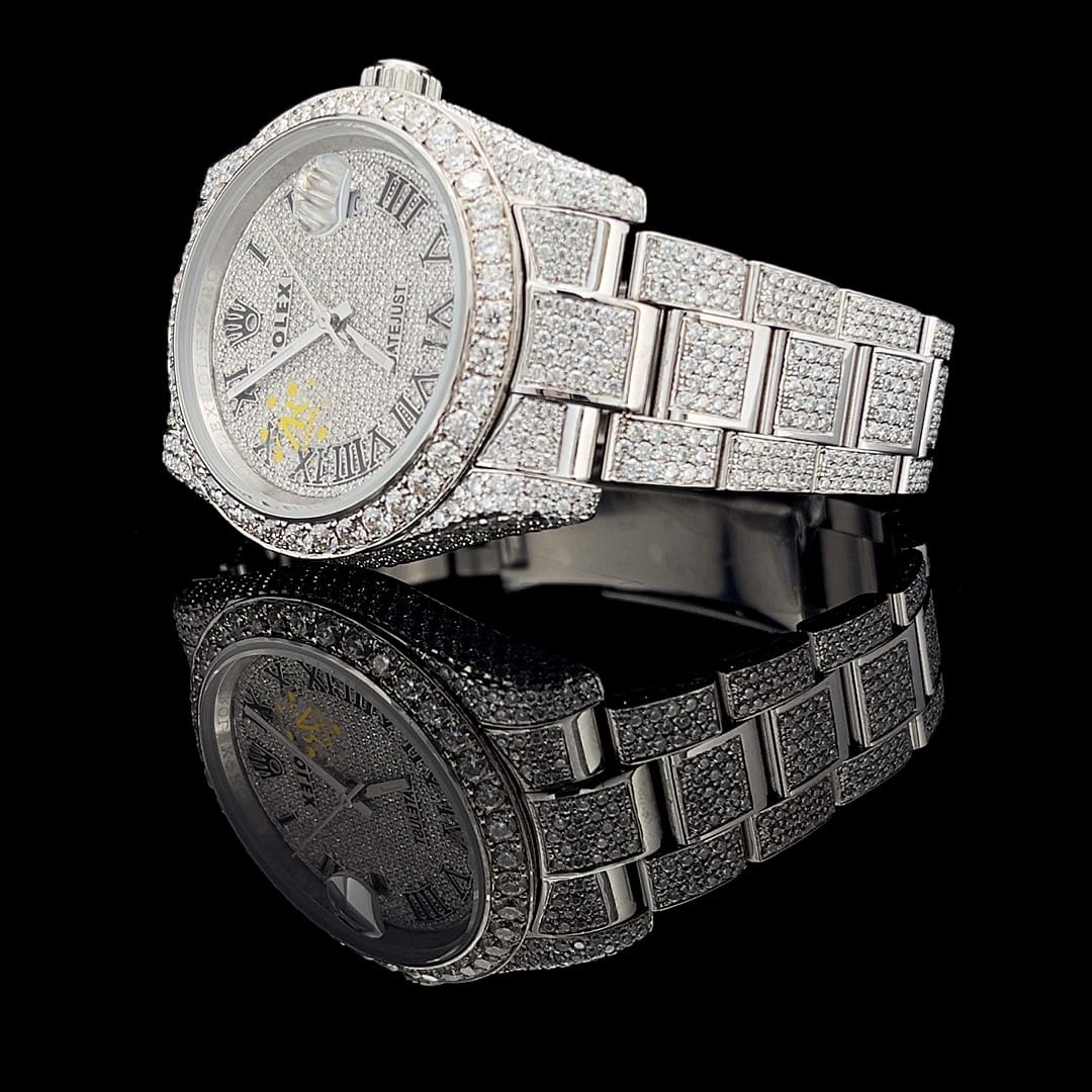 Iced out Rolex datejust moissanite watch