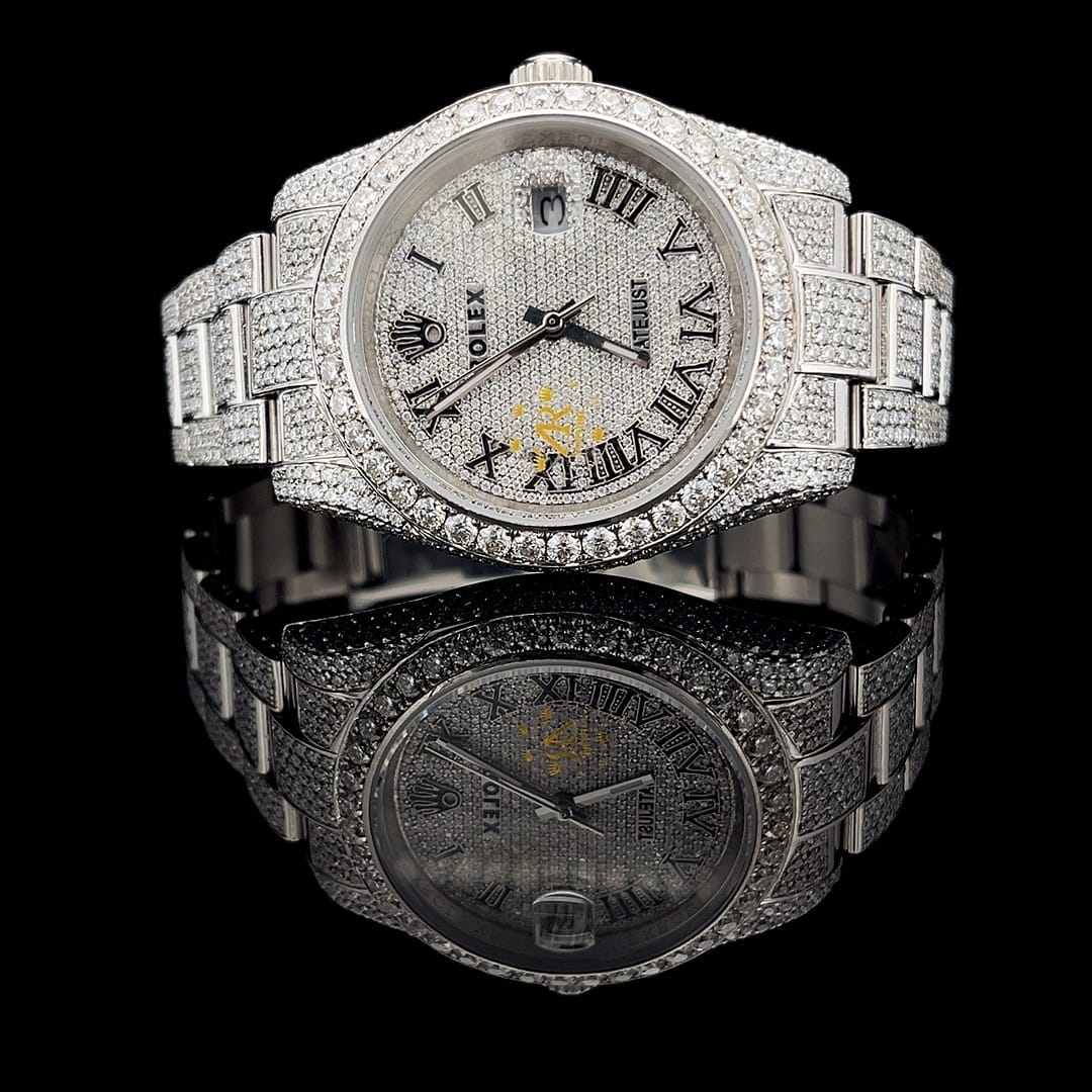 Iced out Rolex datejust moissanite watch