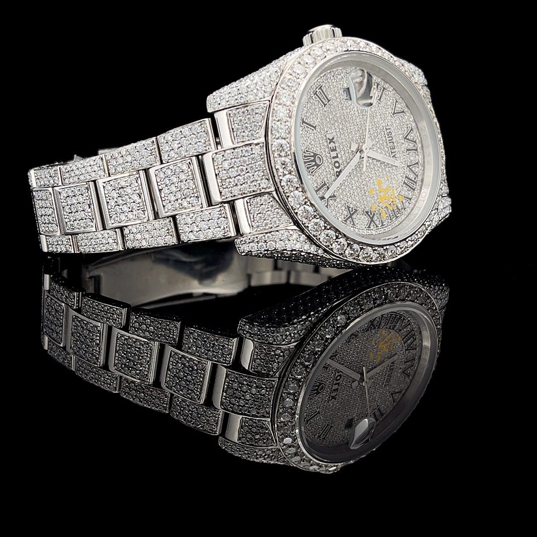 Iced out Rolex datejust moissanite watch