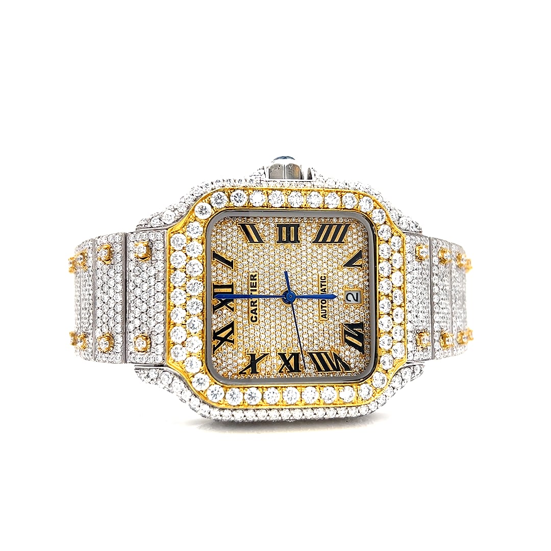 Iced Out "Santos de Cartier" Inspired watch