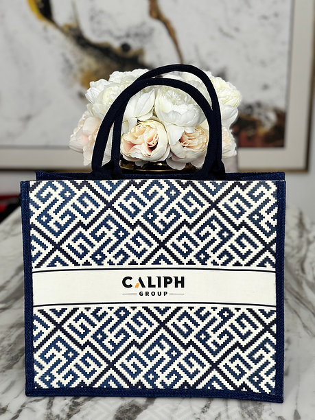 Caliph Everyday Tote – Navy Cubis Edition