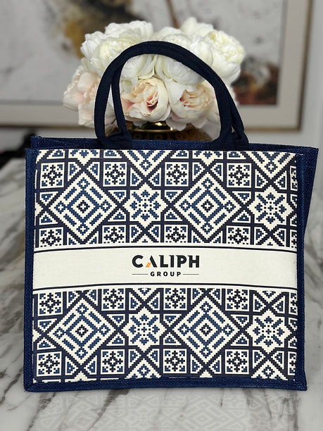 Caliph Signature Tote – Aztec Navy Edition