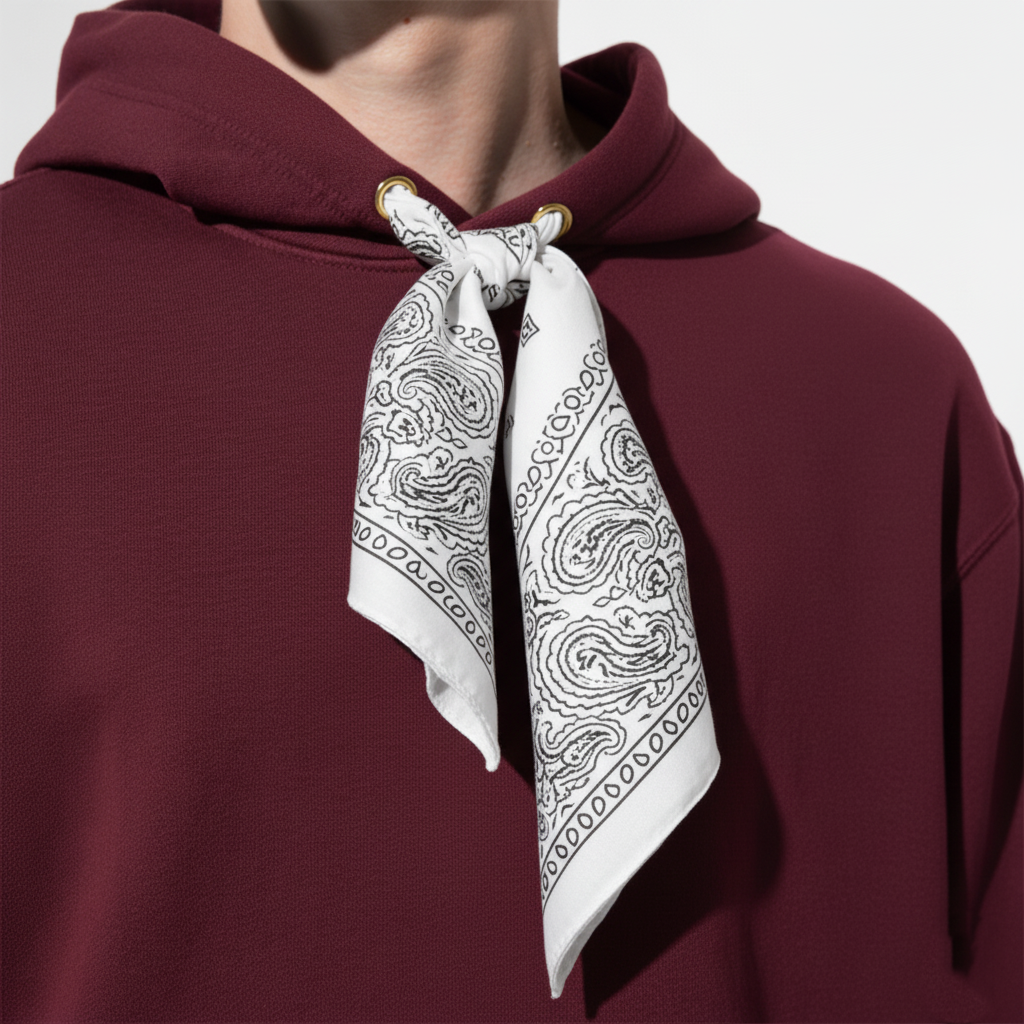 Burgundy Bandana Hoodie
