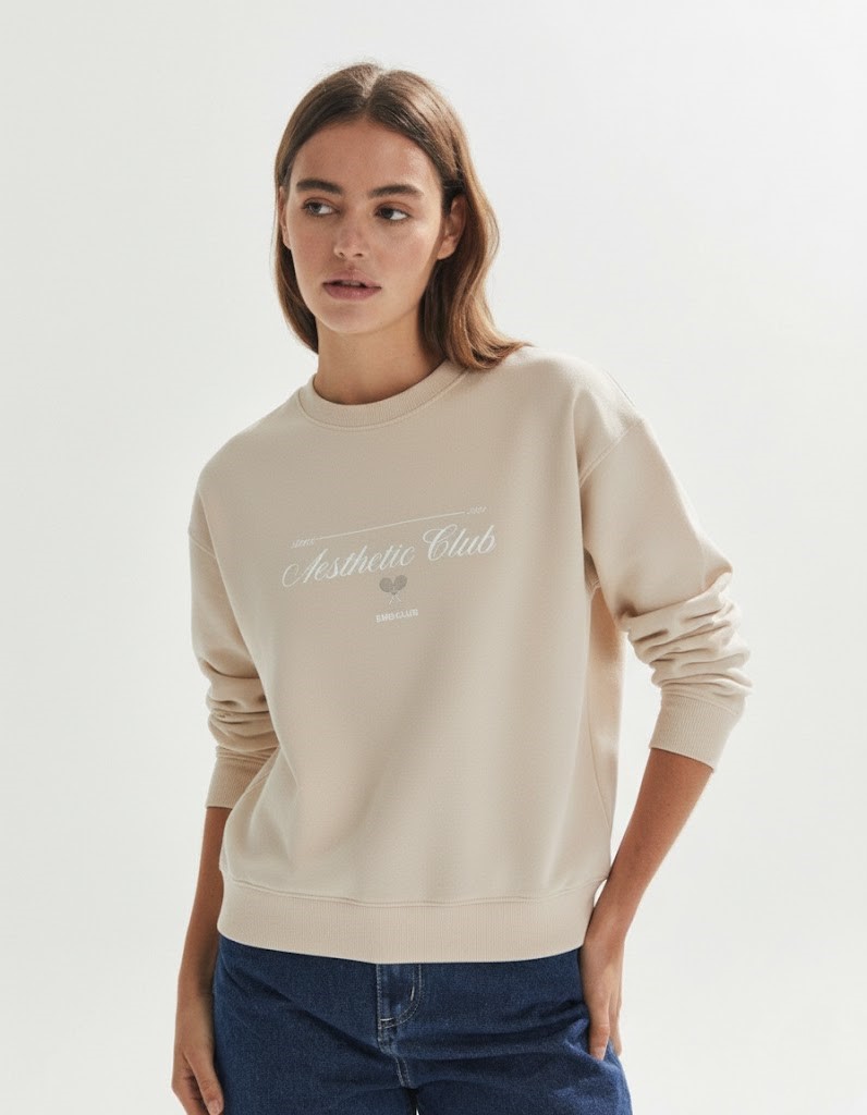 Beige crew neck