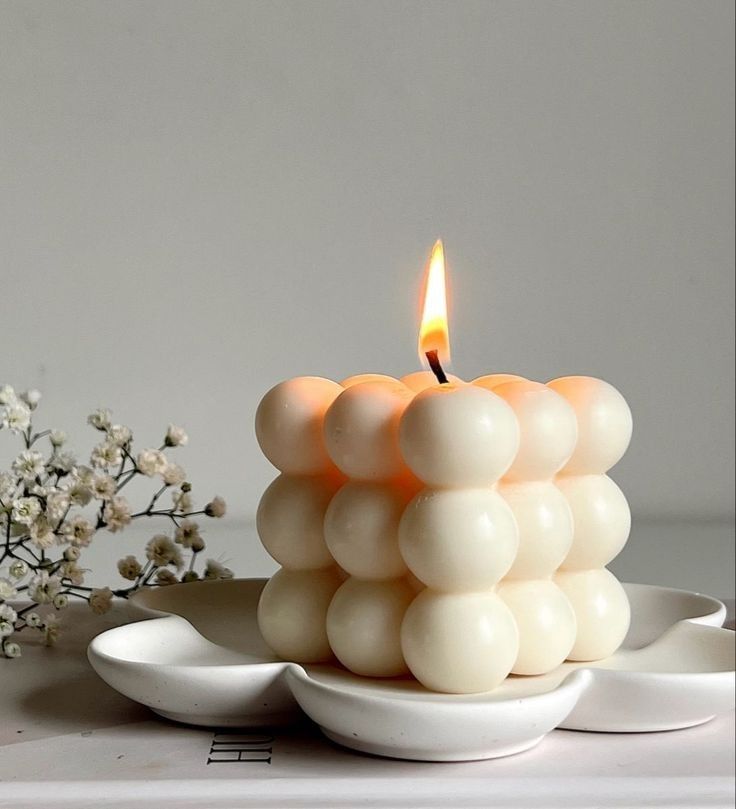 Bubble Scented Soy Wax Candles – Pink & White – Handcrafted Aromatherapy Candles for Home Décor – Set of 2 by Feromic